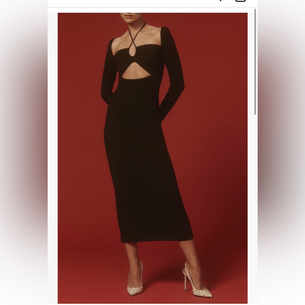 NWT REFORMATION ALEXEI LONG SLEEVE CUTOUT TENCEL DRESS